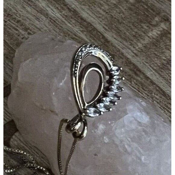 Ross Simons 925 Sterling Gold Vermeil White Topaz & Diamond 18" Necklace 4.5 gms - Picture 10 of 16